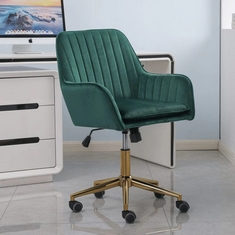 FURNITURE MAXI VELVET UPHOLSTERED OFFICE CHAIR IN GREEN - ITEM NO. 23795