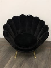 TRAPEZIUM ARMCHAIR IN BOLLARD BLACK FABRIC - RRP £175 (LOCATION A)