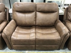 MONTE 2 SEATER RECLINER SOFA IN FAUX BROWN SUEDE - RRP £699