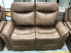 MONTE 2 SEATER RECLINER SOFA IN FAUX BROWN SUEDE - RRP £699