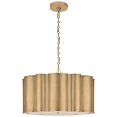 MARKOS LARGE HANGING SHADE IN WHITE / GOLD WITH FROSTED ACRYLIC - RRP £365 (LOCATION A)