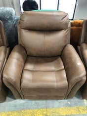 MONTE RECLINER ARMCHAIR IN FAUX BROWN SUEDE - RRP £399