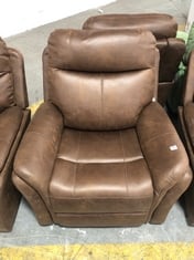 MONTE RECLINER ARMCHAIR IN FAUX BROWN SUEDE - RRP £399