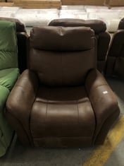 MONTE RECLINER ARMCHAIR IN FAUX BROWN SUEDE - RRP £399