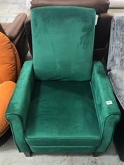 EMERALD GREEN VELVET ARMCHAIR