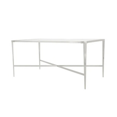 VALERIA BRUSHED NICKEL GLASS TOP COFFEE TABLE - RRP £503