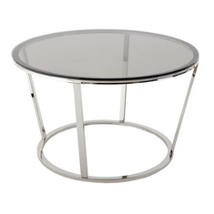 ASTLEY MAVIS TINTED GLASS AND NICKEL COFFEE TABLE - ITEM NO. 2270CL