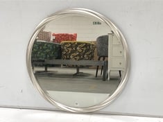 ASTLEY CHARLIE ROUND MIRROR WITH FRAME IN SILVER - ITEM NO. 7135