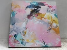 JOHN LEWIS A BRIGHT PINK ABSTRACT PAINTED CANVAS - RRP £110