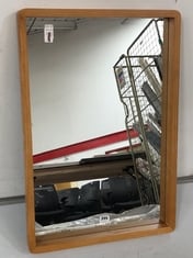 JOHN LEWIS CORNER CURVED MIRROR WITH WOODEN FRAME