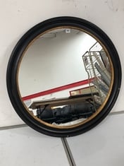 JOHN LEWIS GEORGIAN ROUND WOOD WALL MIRROR IN BLACK / NATURAL