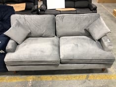 3 SEATER SOFA IN LIGHT GREY VELVET (LOCATION A)