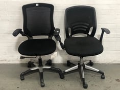 2 X BLACK ERGONOMIC OFFICE CHAIR IN BLACK