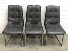 SET OF 3 ERICKA DINING CHAIR IN DARK GREY