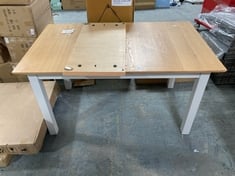 JOHN LEWIS ANYDAY WILTON 4-6 SEATER EXTENDING DINING TABLE - SIZE (H) 76 X (W) 140-180 X (D) 85 CM IN NATURAL / WHITE - RRP £399