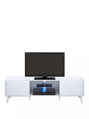 HIGH GLOSS TV STAND IN WHITE WITH LED