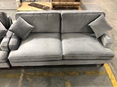 3 SEATER SOFA IN LIGHT GREY VELVET (LOCATION A)