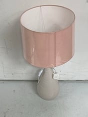 2 X STONE THE CROWS MD.TEARDROP LAMP BASE-PASTEL PINK TO INCLUDE LAMP SHADE - TOTAL RRP £170