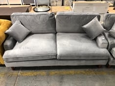 3 SEATER SOFA IN LIGHT GREY VELVET (LOCATION A)