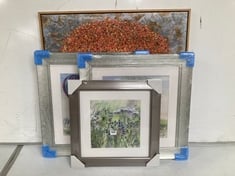 CATHERINE STEPHENSON 'AGAPANTHUS WILD GRASSES' FRAMED PRINT TO INCLUDE LUCY DEANER 'FLOWERS IN A PEDESTAL VASE' FRAMED PRINT - TOTAL LOT RRP £105