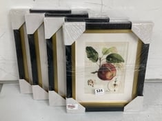 JOHN LEWIS SET OF 4 FRUIT PRINTS - WITH FRAME IN BLACK