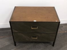 ASTLEY SABDEN 2 DRAWER BEDSIDE TABLE IN ANTIQUE / MIRRORED EFFECT - RRP £880 (LOCATION A)