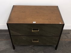 ASTLEY SABDEN 2 DRAWER BEDSIDE TABLE IN ANTIQUE / MIRRORED EFFECT - RRP £880 (LOCATION A)