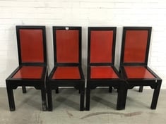 4 X STONE THE CROWS DINING CHAIR - ANTIQUE RED - HEIGHT 102CM - TOTAL RRP £780