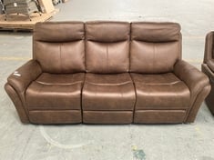 MONTE FAUX SUEDE 3 SEATER RECLINER SOFA IN BROWN - RRP £799