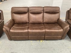 MONTE FAUX SUEDE 3 SEATER RECLINER SOFA IN BROWN - RRP £799