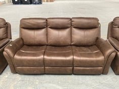 MONTE FAUX SUEDE 3 SEATER RECLINER SOFA IN BROWN - RRP £799