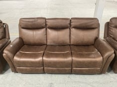 MONTE FAUX SUEDE 3 SEATER RECLINER SOFA IN BROWN - RRP £799