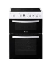 SWAN 60CM WIDE TWIN CAVITY ELECTRIC COOKER WITH CERAMIC HOB IN WHITE - MODEL NO. SX16720W - RRP £329