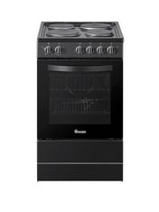 SWAN 50CM WIDE COOKER WITH 4 BURNER SOLID PLATE HOB IN BLACK - MODEL NO. SX16710B - RRP £199