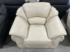 NAPLES LEATHER ARMCHAIR IN CREAM - RRP £799