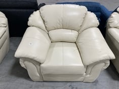 NAPLES LEATHER ARMCHAIR IN CREAM - RRP £799