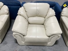 NAPLES LEATHER ARMCHAIR IN CREAM - RRP £799