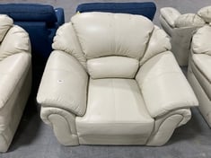 NAPLES LEATHER ARMCHAIR IN CREAM - RRP £799