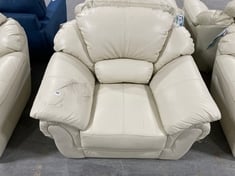 NAPLES LEATHER ARMCHAIR IN CREAM - RRP £799