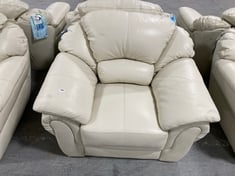 NAPLES LEATHER ARMCHAIR IN CREAM - RRP £799