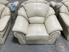 NAPLES LEATHER ARMCHAIR IN CREAM - RRP £799