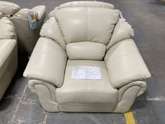 NAPLES LEATHER ARMCHAIR IN CREAM - RRP £799