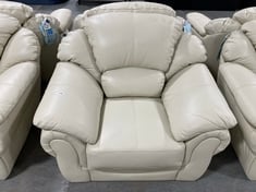 NAPLES LEATHER ARMCHAIR IN CREAM - RRP £799