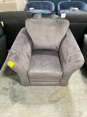 MEDIUM GREY VELVET ARMCHAIR