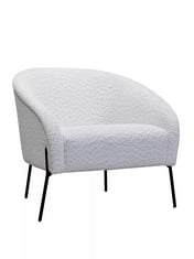 MARLO FABRIC ACCENT CHAIR IN WHITE - RRP £399