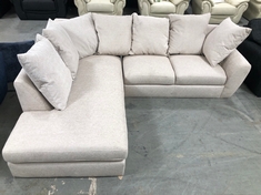 ODEON 3 SEATER SCATTERBACK SOFA WITH LEFT HAND FACING CHAISE IN BEIGE FABRIC - RRP £1499 (LOCATION D)