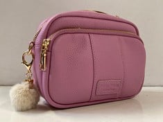 POM POM LONDON MAYFAIR CROSSBODY BAG - PEONY PINK - RRP £120