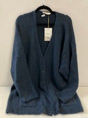 RABENS SALONER MOHAIR CARDIGAN - DARK DENIM - SIZE M - RRP £290