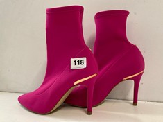 TED BAKER BRIGHT PINK STILETTO SOCK BOOTS - SIZE 38