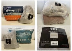 6 X ASSORTED BEDDING TO INCLUDE OHS SIENNA HOME COLLECTION SILVER FLUFFY WEIGHTED BLANKET 150CM-200CM 8KG